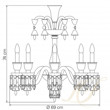 Люстра на 8 свечей 74 x 69см коллекции Zenith Flou бренда Baccarat
