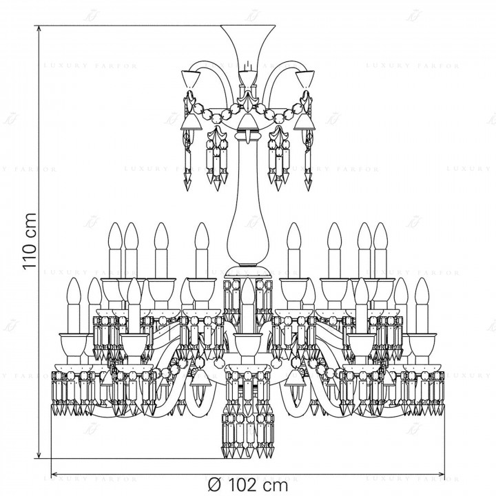 Люстра на 18 свечей 110 x 102см коллекции Zenith Flou бренда Baccarat