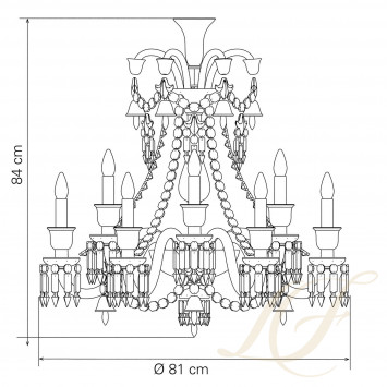 Люстра на 12 свечей 84 x 81см коллекции Zenith Noir бренда Baccarat