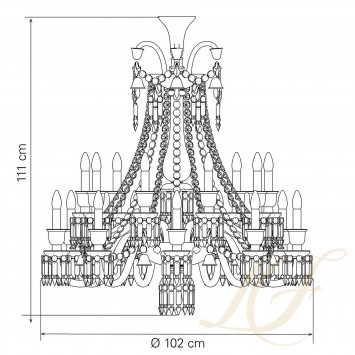 Люстра на 18 свечей 111 x 102см коллекции Zenith Noir бренда Baccarat
