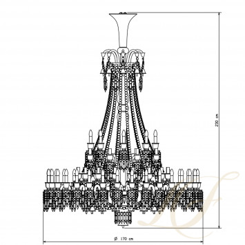 Люстра на 64 свечей 230 x 170см коллекции Zenith Charleston бренда Baccarat
