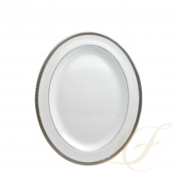 Блюдо овальное 33см коллекции Athena Platine бренда Bernardaud