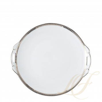 Блюдо для пирога с ручками 27см коллекции Athena Platine бренда Bernardaud