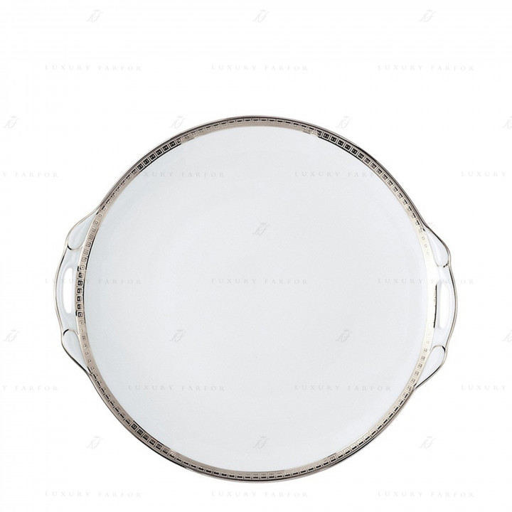 Блюдо для пирога с ручками 27см коллекции Athena Platine бренда Bernardaud