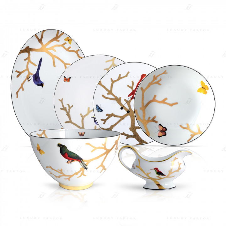 Столовый сервиз на 6 персон коллекции Aux Oiseaux бренда Bernardaud