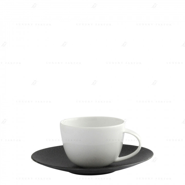 Чашка эспрессо с блюдцем 70мл коллекции Bulle Sable Noir бренда Bernardaud