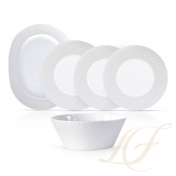 Столовый сервиз на 6 персон коллекции Ecume Pearl бренда Bernardaud