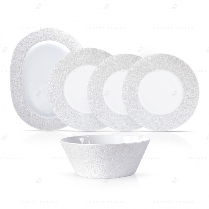 Столовый сервиз на 6 персон коллекции Ecume Pearl бренда Bernardaud
