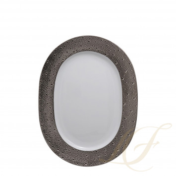 Блюдо овальное 30см коллекции Ecume Platine бренда Bernardaud