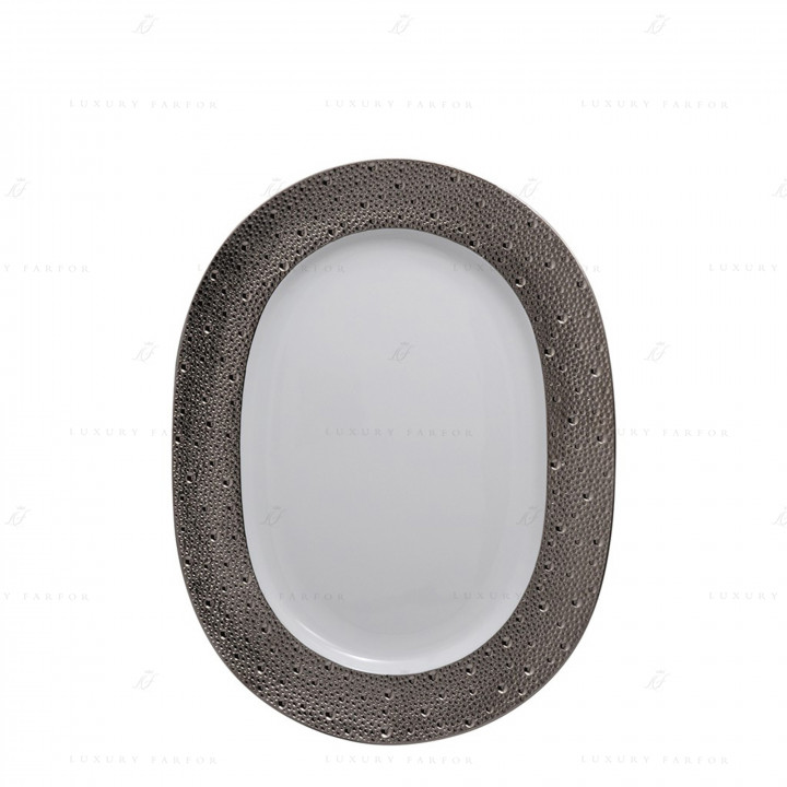 Блюдо овальное 30см коллекции Ecume Platine бренда Bernardaud