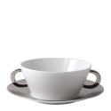 Чаша суповая с блюдцем 250мл коллекции Ecume Platine бренда Bernardaud