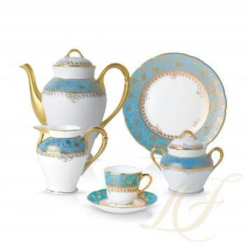 Кофейный сервиз на 6 персон коллекции Eden Turquoise бренда Bernardaud