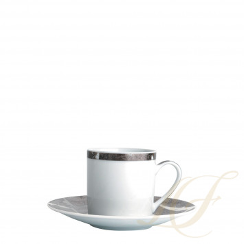 Чашка эспрессо с блюдцем 80мл коллекции Feuille D'Argent бренда Bernardaud
