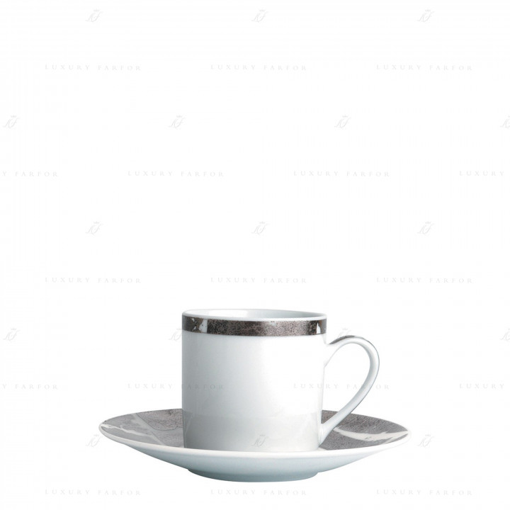 Чашка эспрессо с блюдцем 80мл коллекции Feuille D'Argent бренда Bernardaud