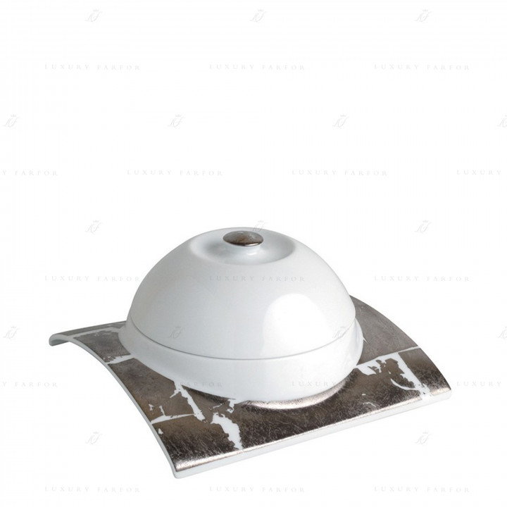 Тарелка суповая 21см коллекции Feuille D'Argent бренда Bernardaud