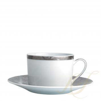 Чашка чайная с блюдцем 150мл коллекции Feuille D'Argent бренда Bernardaud