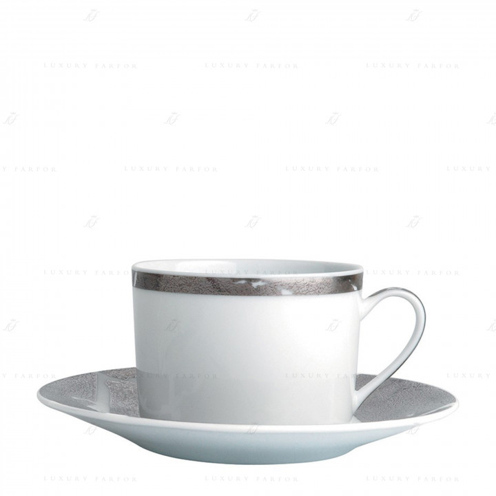 Чашка чайная с блюдцем 150мл коллекции Feuille D'Argent бренда Bernardaud