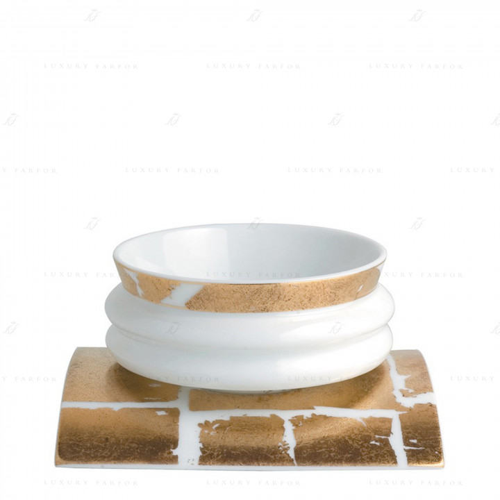 Чашка чайная с блюдцем 170мл коллекции Feuille D'Or бренда Bernardaud