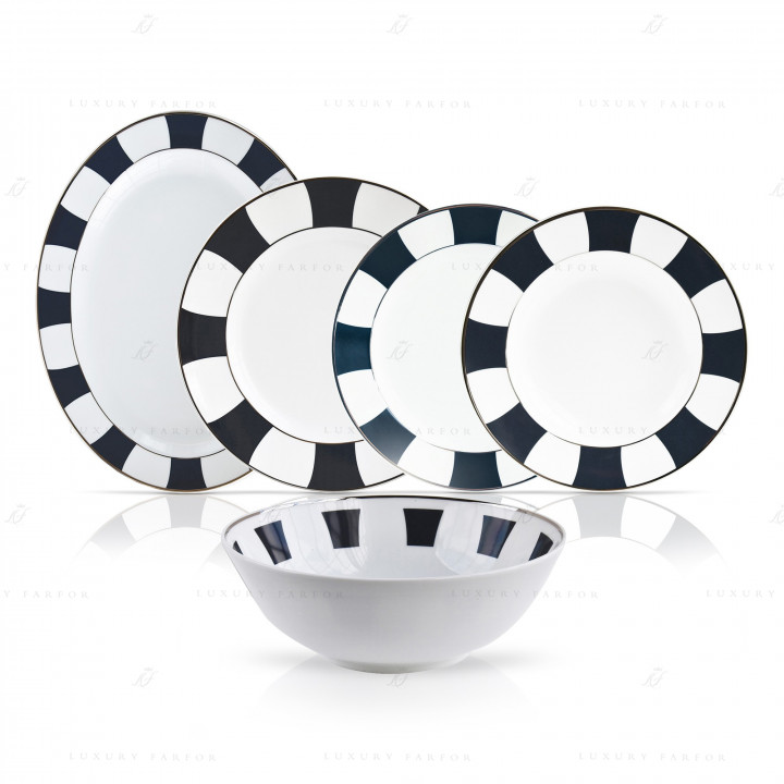 Столовый сервиз на 6 персон коллекции Galerie Royal Bleu Nuit бренда Bernardaud