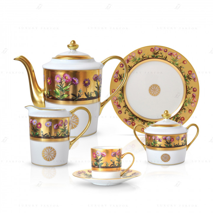 Кофейный сервиз на 6 персон коллекции Heloise бренда Bernardaud