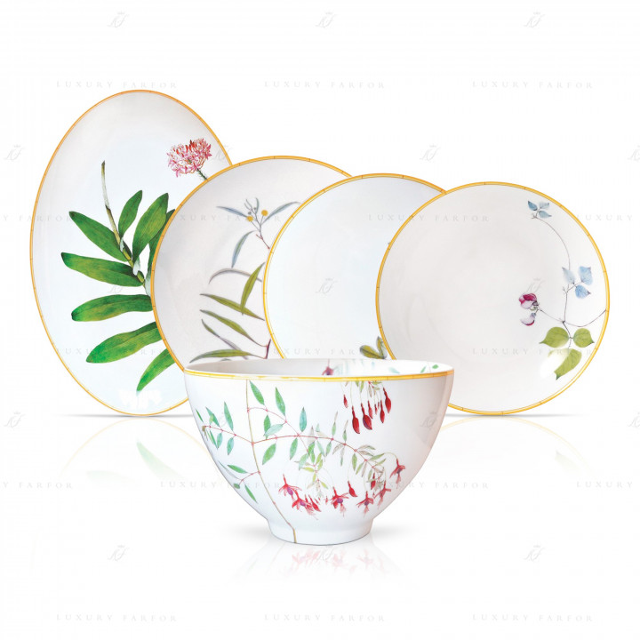Столовый сервиз на 6 персон коллекции Jardin Indien бренда Bernardaud