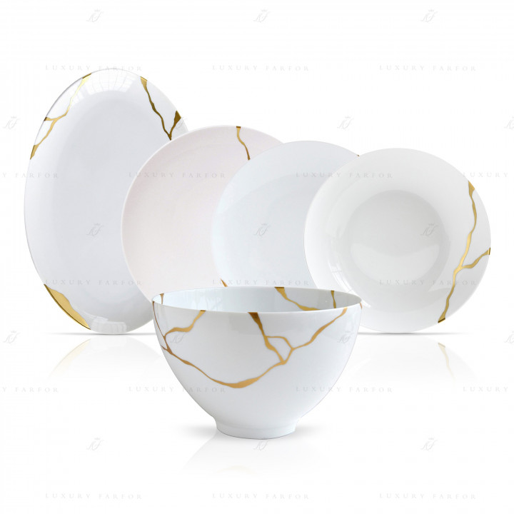 Столовый сервиз на 6 персон коллекции Kintsugi - Sarkis бренда Bernardaud