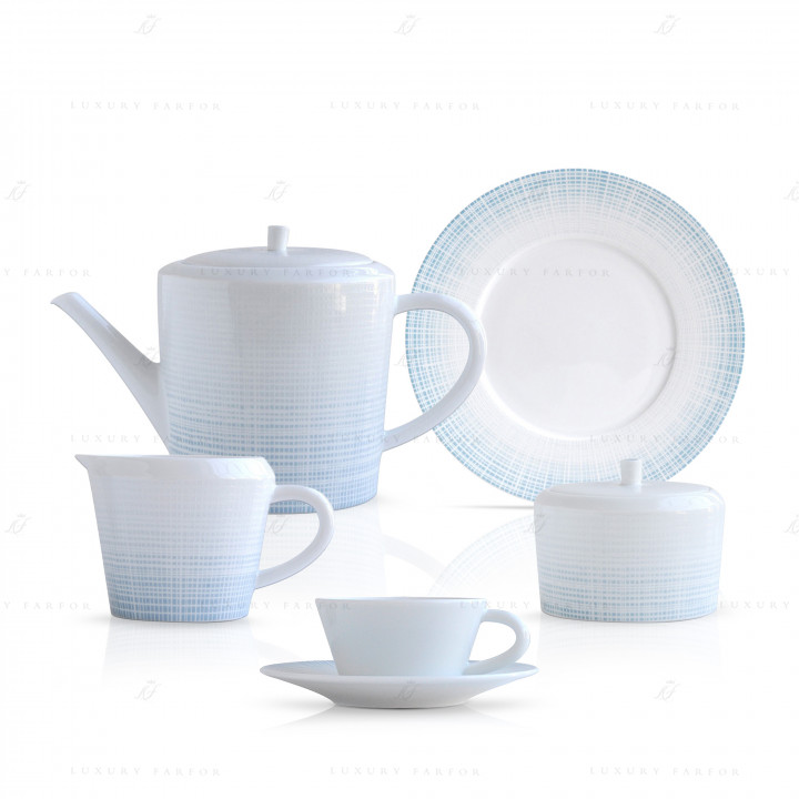 Кофейный сервиз на 6 персон коллекции Saphir Bleu бренда Bernardaud