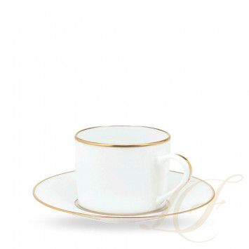 Чашка чайная / кофейная с блюдцем 0,2л коллекции Albi Or бренда Christofle