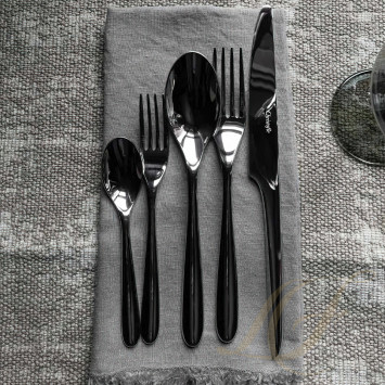Набор столовых приборов на 6 персон, 24 предметов  коллекции Concorde Variations - черный + L'Ame - черный 