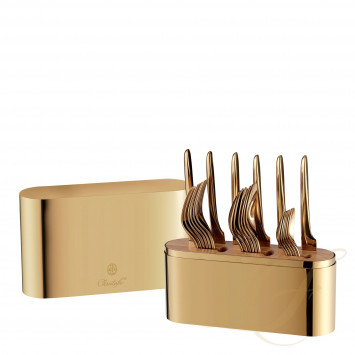 Набор столовых приборов на 6 персон, 24 предметов  коллекции Concorde Variations - золотой + L'Ame - золотой 