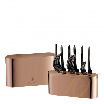 Набор столовых приборов на 6 персон, 24 предметов  коллекции Concorde Variations - медный + L'Ame - черный 