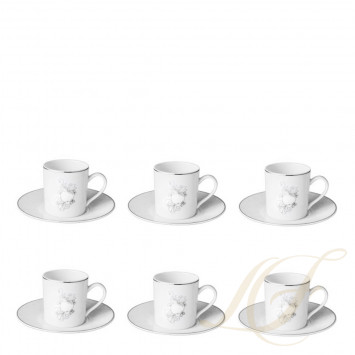 Чашка эспрессо с блюдцем в подарочной упаковке, 6 шт. 0,1л коллекции Jardin d'Eden бренда Christofle
