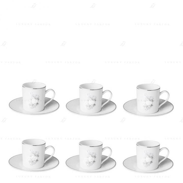 Чашка эспрессо с блюдцем в подарочной упаковке, 6 шт. 0,1л коллекции Jardin d'Eden бренда Christofle
