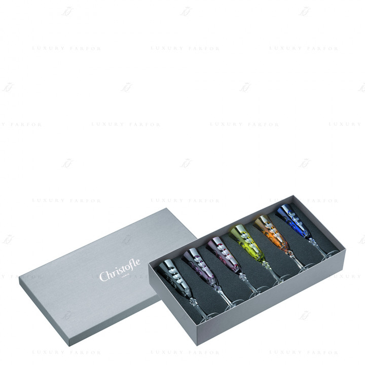 Флюте для шампанского в подарочной упаковке, 6 шт. 0,09л коллекции Kawali бренда Christofle