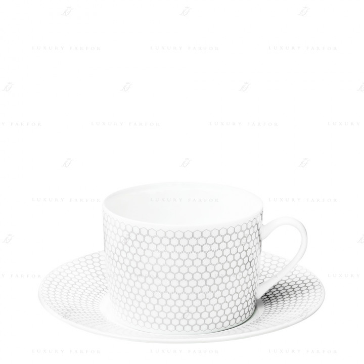 Чашка чайная / кофейная с блюдцем в подарочной упаковке, 2 шт. 0,2л коллекции Madison 6 бренда Christofle