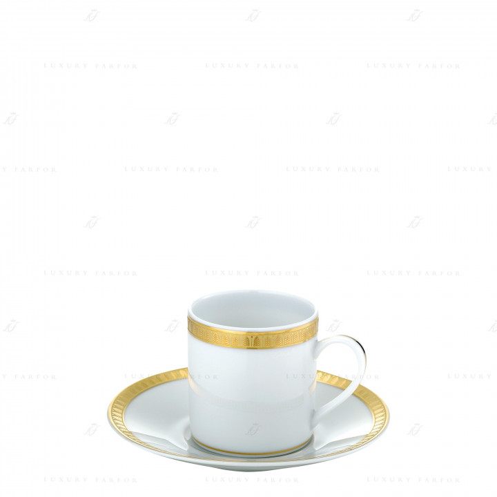Чашка эспрессо с блюдцем 0,1л коллекции Malmaison Or бренда Christofle