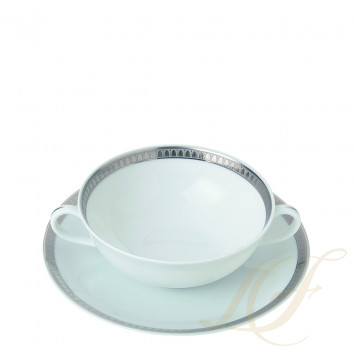 Чаша суповая с блюдцем 0,35л коллекции Malmaison Platin бренда Christofle