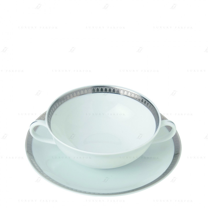 Чаша суповая с блюдцем 0,35л коллекции Malmaison Platin бренда Christofle