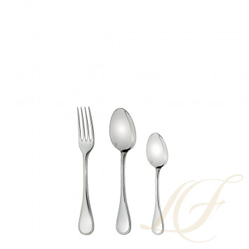 Вилка, ложка и чайная ложка для новорожденных коллекции Perles 