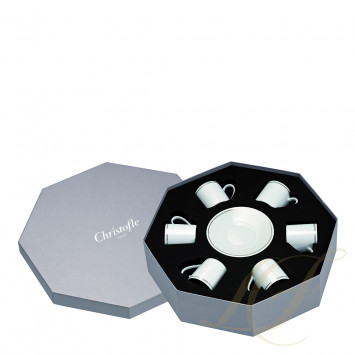 Чашка эспрессо с блюдцем в подарочной упаковке, 6 шт. 0,1л коллекции Vertigo бренда Christofle