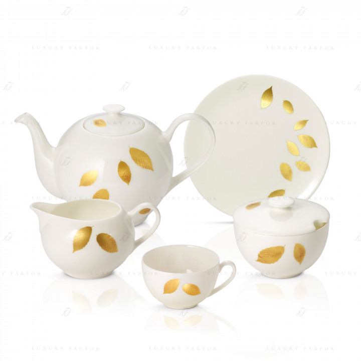 Чайный сервиз на 6 персон коллекции Gold Leaf бренда Dibbern