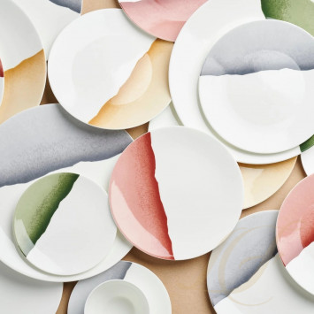 Тарелка 24см коллекции Silhouette - Khaki бренда Dibbern