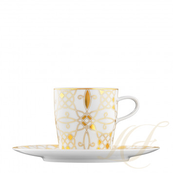 Чашка кофейная с блюдцем 0,20л коллекции Auréole Dorée бренда Fürstenberg