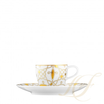 Чашка эспрессо с блюдцем 0,07л коллекции Auréole Dorée бренда Fürstenberg