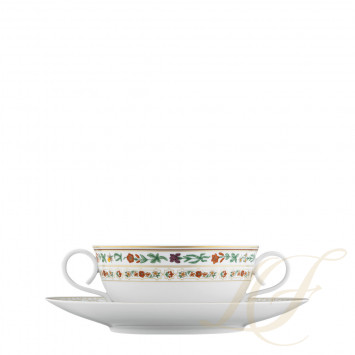 Чаша суповая с блюдцем 0,32л коллекции Carlo dal Bianco Rajasthan бренда Fürstenberg