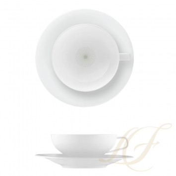 Чашка чайная с блюдцем 0,20л коллекции Fluen Fine Lines бренда Fürstenberg