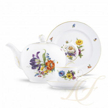 Столовый сервиз на 6 персон, 22 предмета коллекции Alt-Fuerstenberg Bunte Blume бренда Fürstenberg
