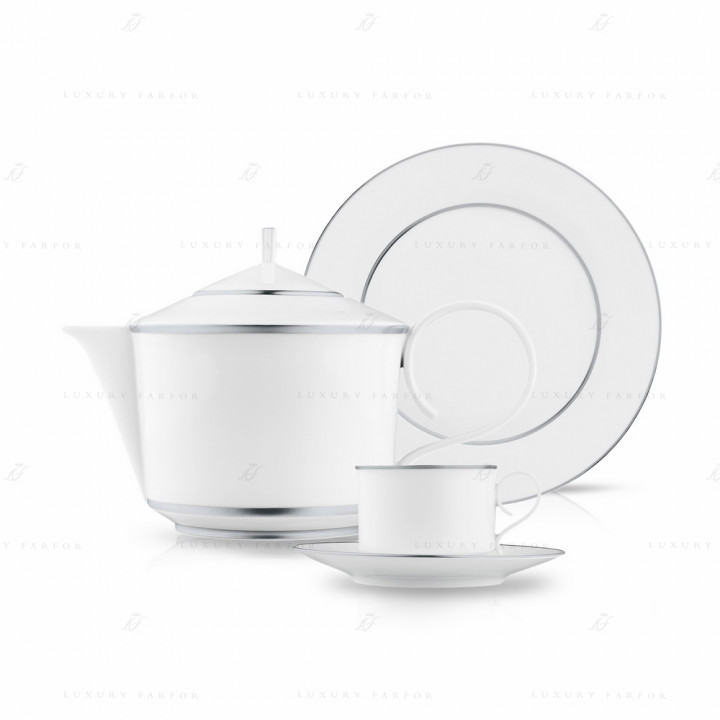 Чайный сервиз на 6 персон, 21 предмет коллекции Carlo Dal Bianco Platino бренда Fürstenberg