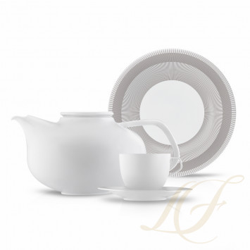 Чайный сервиз на 6 персон, 21 предмет коллекции Fluen Fine Lines бренда Fürstenberg