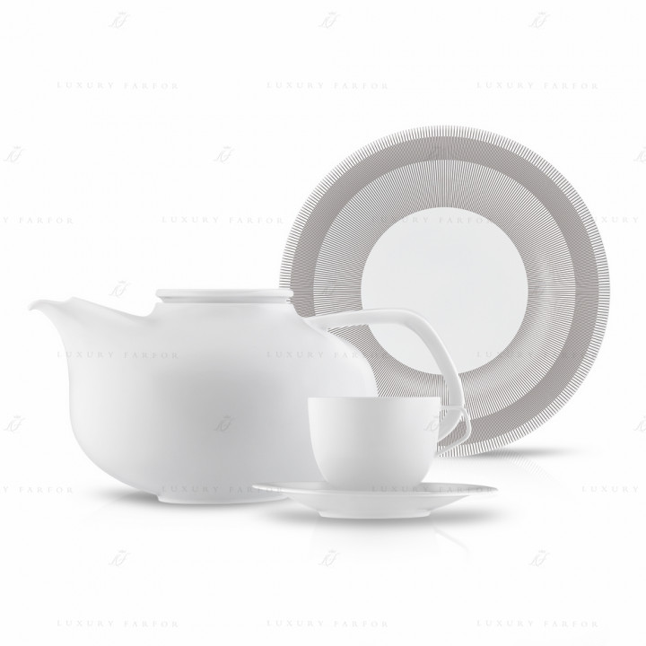 Чайный сервиз на 6 персон, 21 предмет коллекции Fluen Fine Lines бренда Fürstenberg